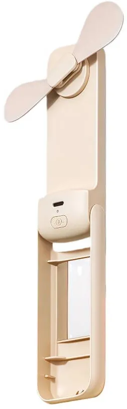 AECOOLY Ventilator portabil de mana pliabil, mini, culoare caisa, compact, pentru birou si utilizare in aer liber