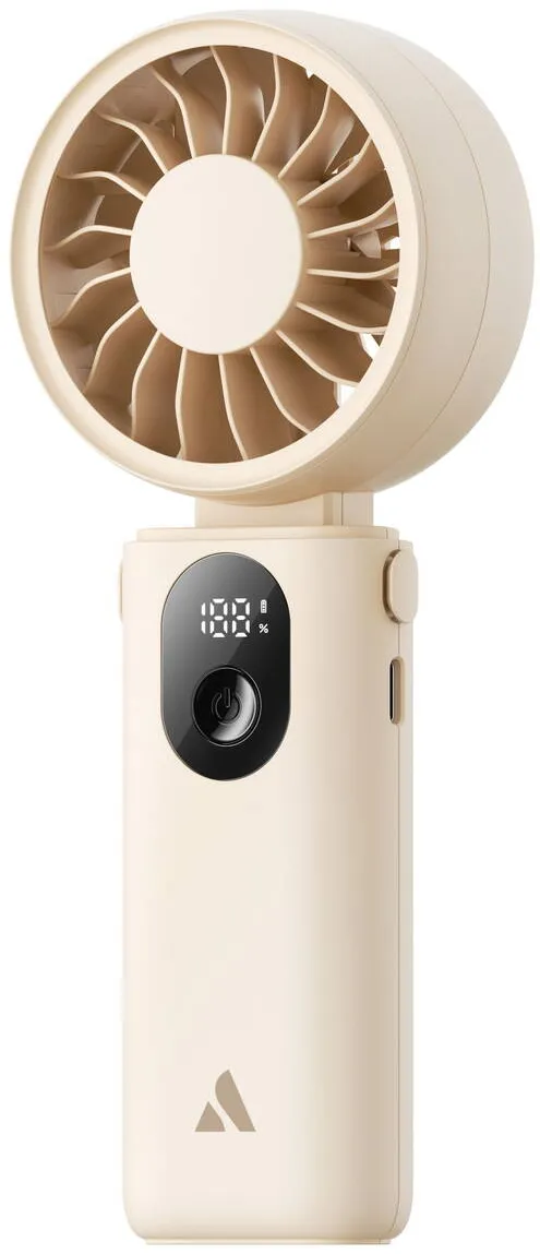 AECOOLY Ventilator portabil de mana Halo 04, pliabil, bej, 3600mAh, 20h autonomie