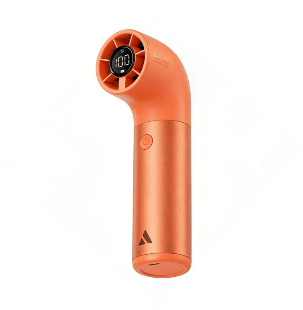 AECOOLY Ventilator portabil de mana, model AeroUltra, 7 viteze, portocaliu, dimensiuni 150.4x64.6x42mm