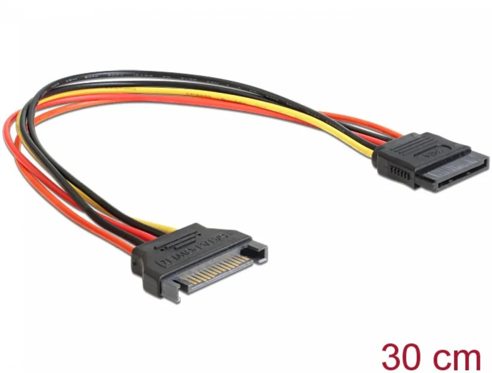 DELOCK 60131, power extension cable - SATA power to SATA power - 30 cm