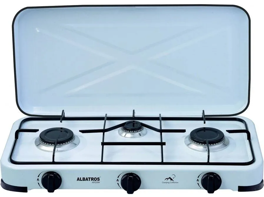 Plita Albatros independenta pe gaz APG31W 3 arzatoare Alba