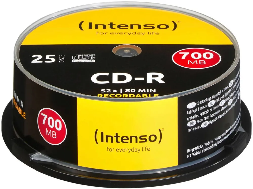 Intenso Mediu de Stocare 1x25 CD-R 80 / 700MB 52x Speed, Cakebox Spindle