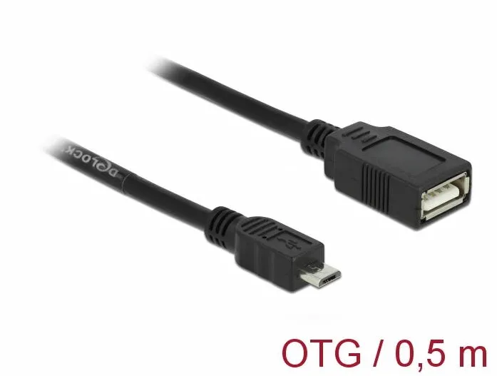 Adaptor DELOCK USB micro-B male > USB 2.0-A female OTG 50 cm