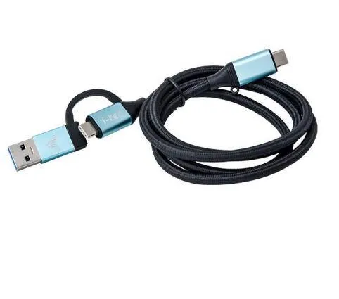 I-TEC Cablu de date C31USBCACBL, USB-C - USB-C + USB-A, 1m, Black-Blue