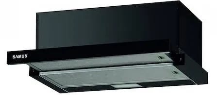 Hota incorporabila Samus HS6060TB, 1 motor, Putere absorbtie 320-600 m3/h, 2 trepte de absorbtie, Filtru tip dublu-caseta(din aluminiu), Negru