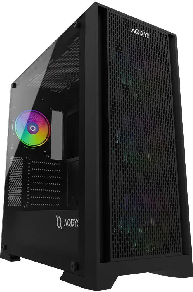 Carcasa PC AQIRYS Carcasa AQIRYS Avior ARGB, Mid-Tower, fara sursa, ATX, Black
