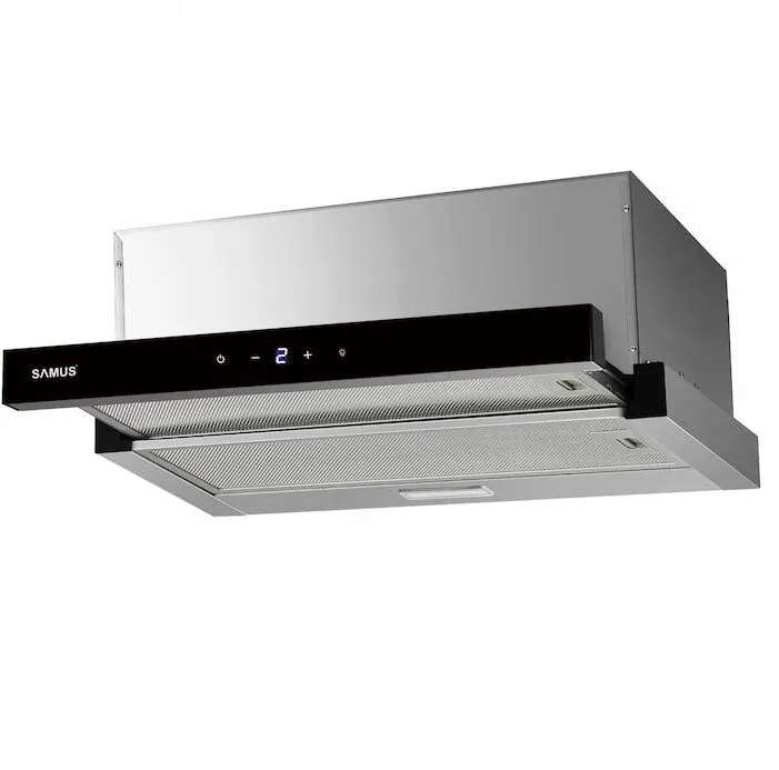 Samus incorporabila HS6032DTGX, 1 Motor, Latime 60 cm, Afisaj Led, Putere absorbtie 160-326 m3/h, 3 Trepte absorbtie, Touch Control, Inox