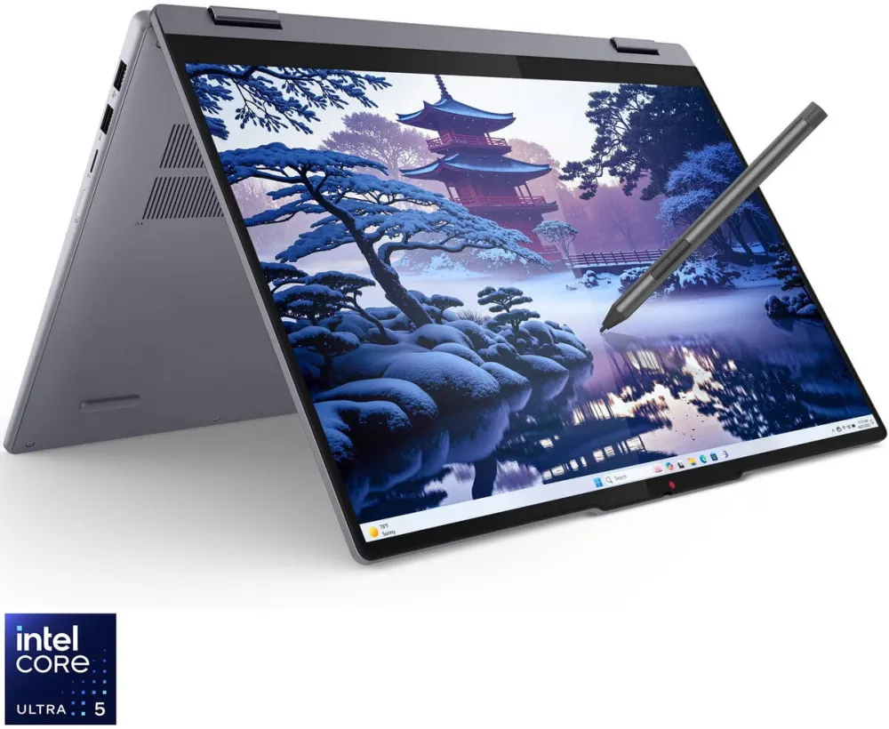 Laptop Lenovo Laptop Lenovo IdeaPad 5 2-in-1 16IAL10 cu procesor Intel® Core™ Ultra 5 225U pana la 4.8GHz, 16" WUXGA, Touch, 16GB LPDDR5x RAM, 512GB SSD, Intel® Graphics, Windows® 11 Home, Luna Grey