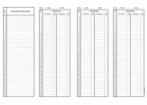 Formulare tipizate Condica de prezenta, format A4, 100 coli/carnet