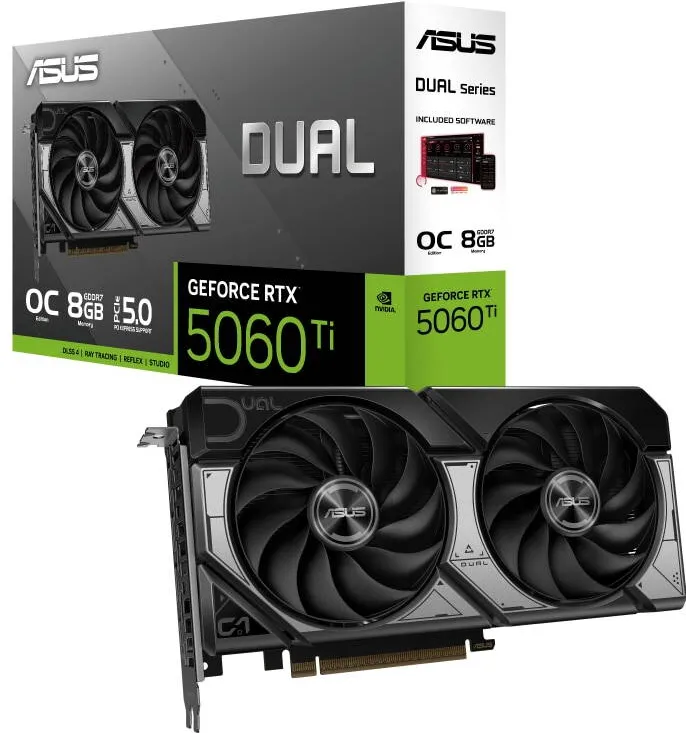 Placa Video Asus DUAL RTX 5060 Ti OC, 8GB GDDR7, 128-bit