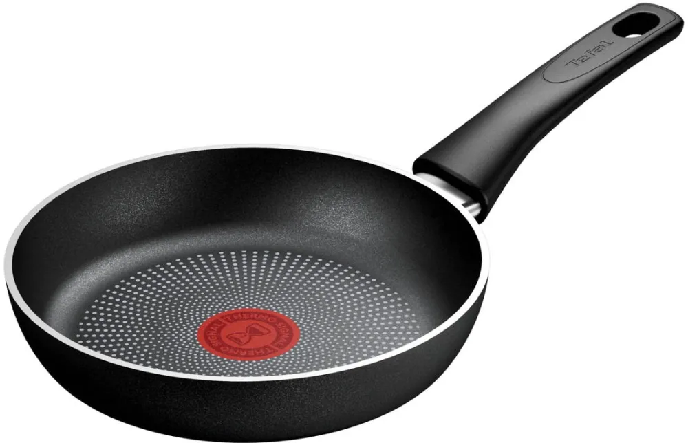 TEFAL Tigaie Tefal Force, 20 cm, inductie, indicator Thermo-Signal, invelis antiaderent Titanium, negru