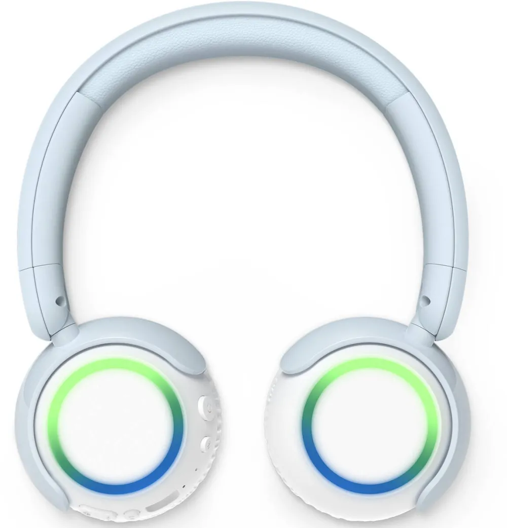 Casti Over-Head Philips Casti pentru copii On-Ear PHILIPS TAK4200BL/00, Wireless, Bluetooth, Microfon, Lumini LED, Blue