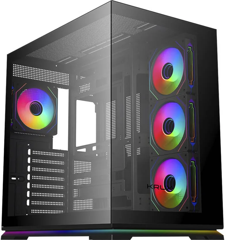 Carcasa PC KRUX Atron (Negru, panoramic tempered glass)