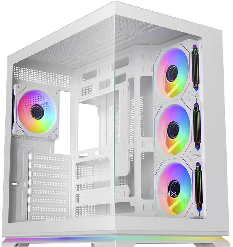 Carcasa PC KRUX Atron (Alb, panoramic tempered glass)