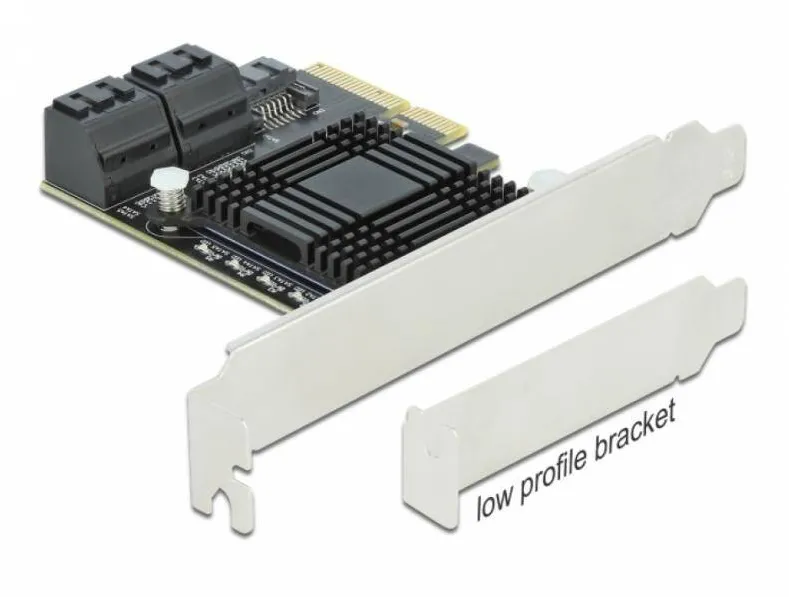 Adaptor DELOCK 90498, 5 port SATA PCI Express x4 Card Low Profile Form Factor storage controller SATA 6Gb/s PCIe 3.0 x4