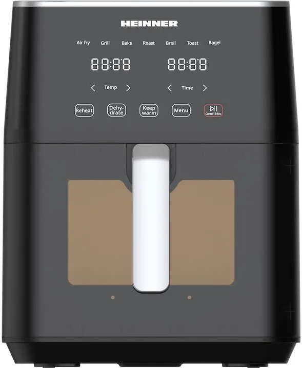 Friteuza cu aer cald HEINNER cyclonefry cook HAF-M7BK1800, 1500-1800w, capacitate 7l, display digital cu control touch, termostat reglabil 40-200 grade, Negru