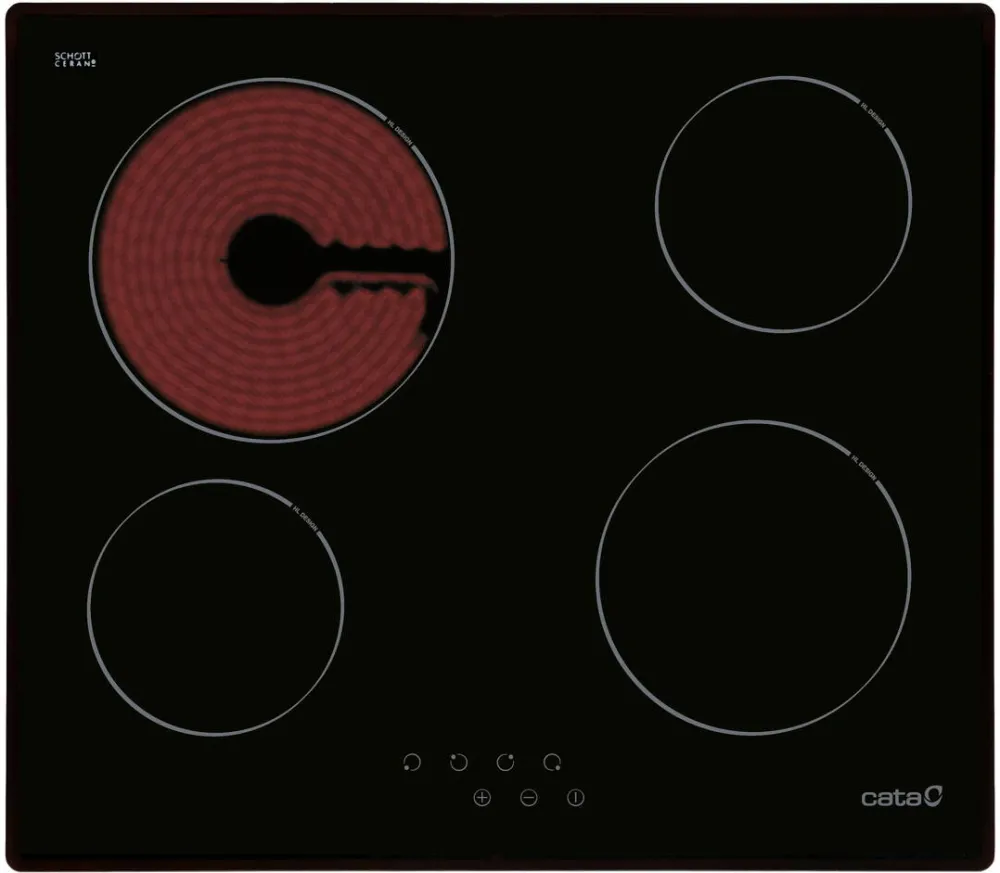 Plita CATA TN 604 /B Hob, Vitroceramic, Width 59 cm, 4 cooking zones, Touch control, Black