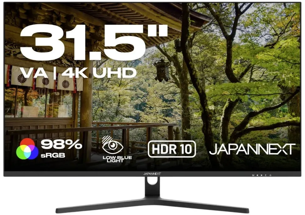 Monitor JAPANNEXT LED 31.5", UHD 3840 x 2160, HDMI, DisplayPort, Jack 3.5mm, Negru