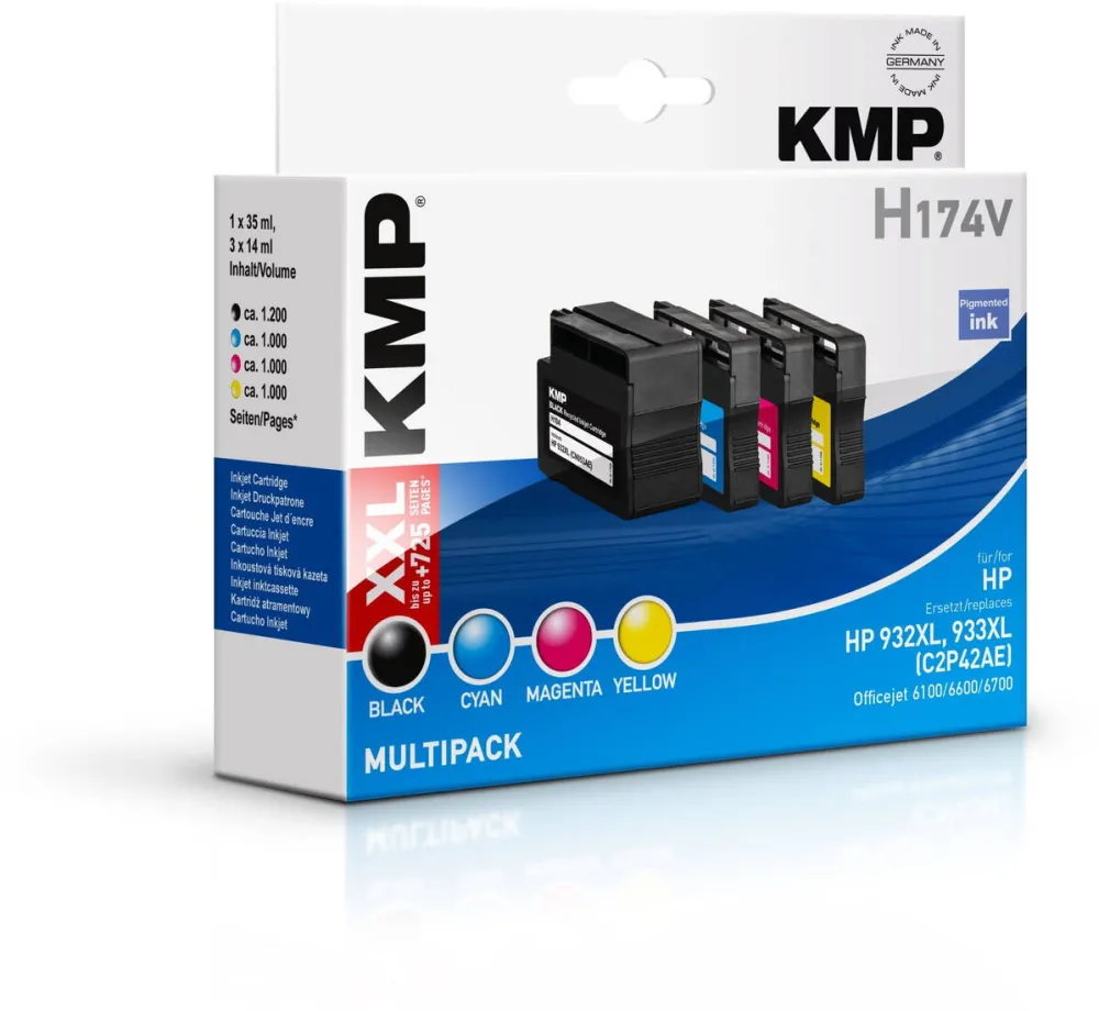 Cartus Imprimanta KMP Multipack H174, 35 ml, 1200 Pagini, Negru / Cyan / Magenta / Galben