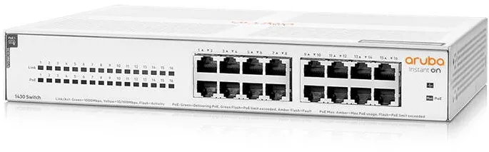Switch HP Switch Aruba R8R48A Instant On 1430, 16 porturi Gigabit Class4 PoE 124W