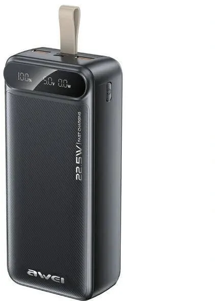AWEI Powerbank Awei PA-12 30000mAh, 22.5W, negru, 3 porturi de iesire