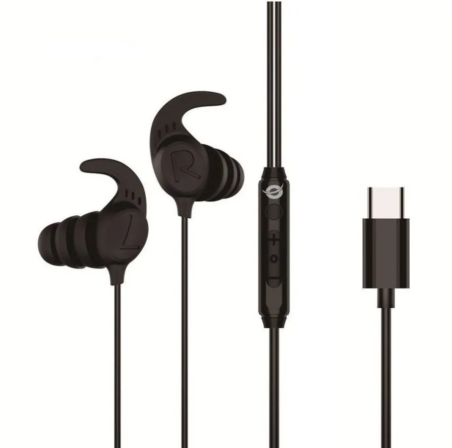 Casti In-Ear CONCEPTRONIC BRENDAN05B microfon negru 1.2m USB-C