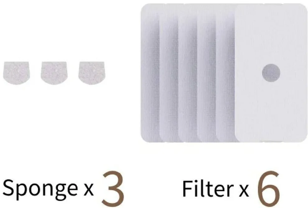 Enabot Set 6 filtre si 3 bureti pentru fantana animale, Enabot, alb