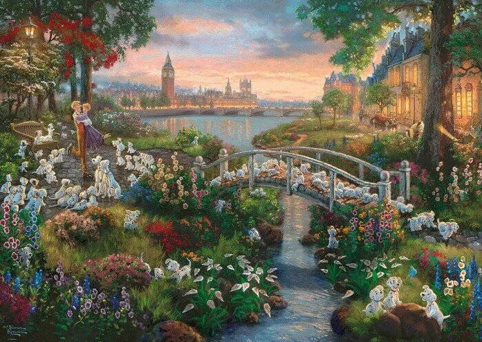 Puzzle Schmidt Spiele Thomas Kinkade Studios: Painter of Light - Disney 101 Dalmatians, Jigsaw Puzzle (1000 pieces)