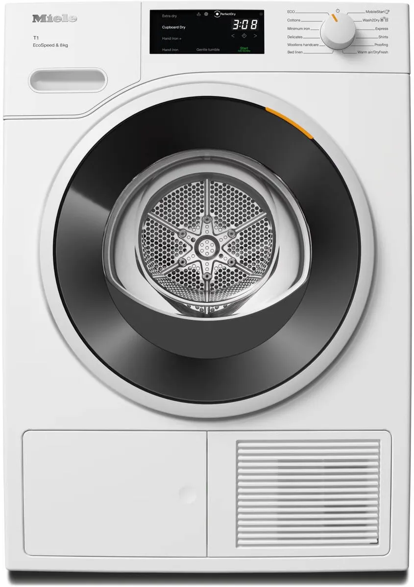 MIELE Uscator de rufe TWC 640 WP, 8 kg, Clasa C, DirectSensor,@home, Tehnologie EcoDry FragranceDos, Alb