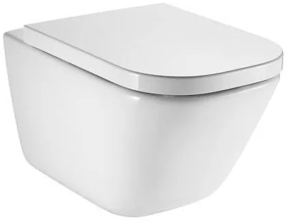 Roca Vas WC Roca The Gap Square A34647L000, suspendat, Rimless, fara capac, Alb
