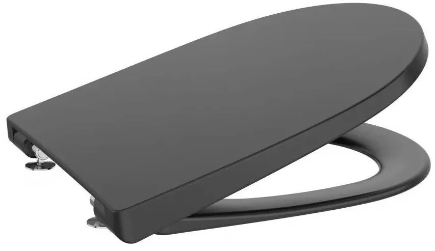 Roca Capac WC Ona A801E22081, compact, SoftClose, plastic, Negru mat