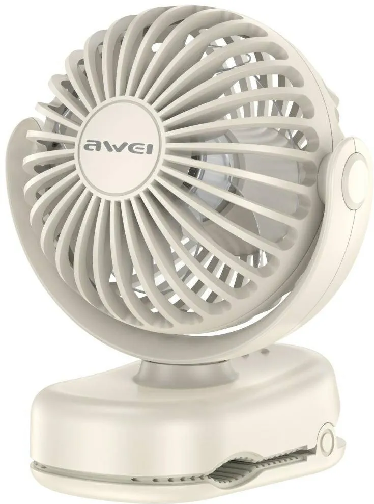 AWEI Ventilator birou Awei F45, 5W, 3 viteze, Bej, 110x87x55mm