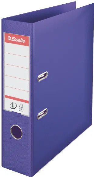 Esselte Biblioraft A4, plastifiat PP/PP, margine metalica, 75 mm, Esselte No. 1 Power - mov