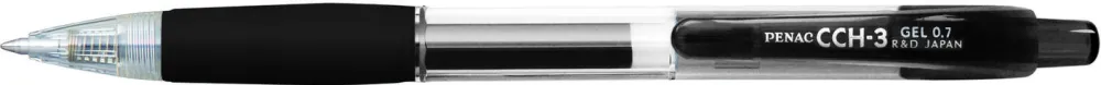 Penac Pix cu gel PENAC CCH-3, rubber grip, 0.7mm, corp transparent - scriere neagra