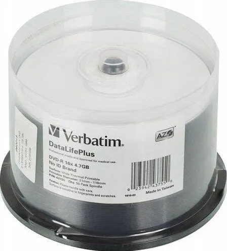 VERBATIM DVD-R 4.7GB, 16x, spindle, Thermal printabil, 50 bucati