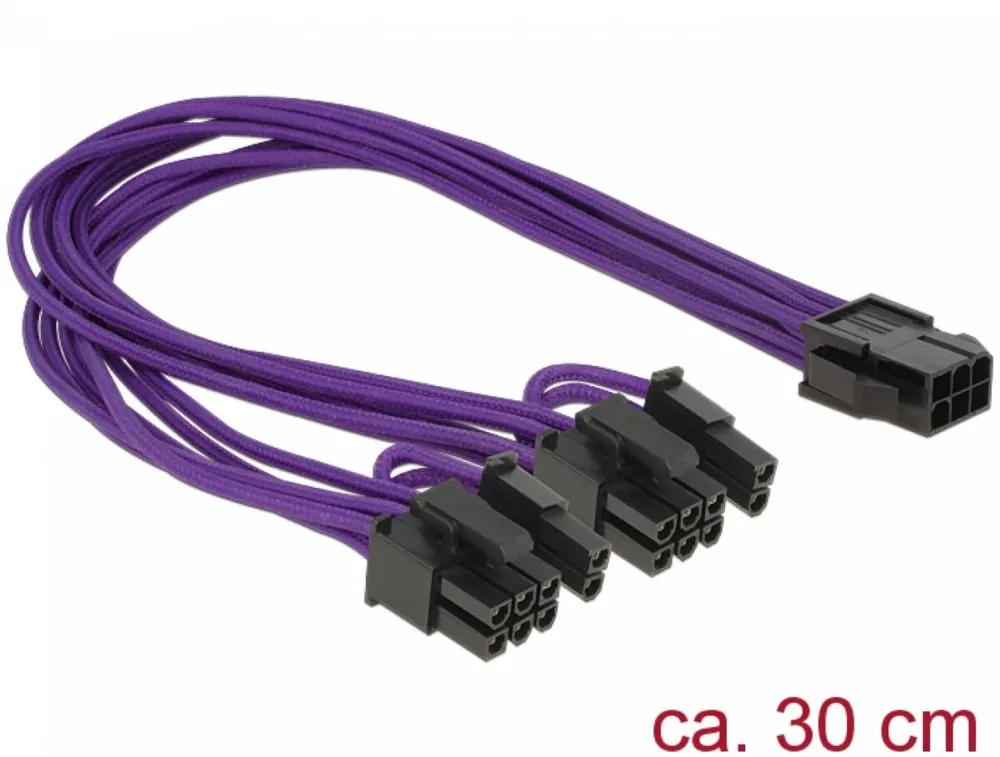 DELOCK 83704, power adapter - 8 pin PCIe power (6+2) to 6 pin PCIe power - 30 cm