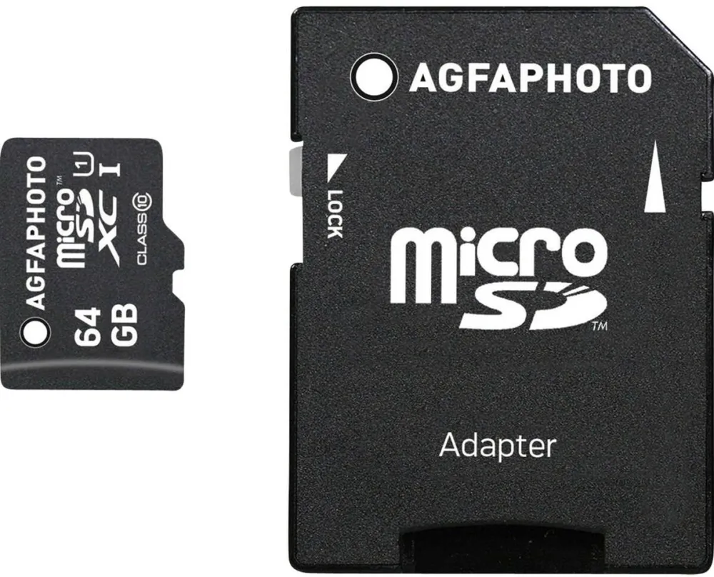 Card de Memorie AgfaPhoto MicroSDXC UHS-I   64GB High Speed Class 10 U1 + Adapter