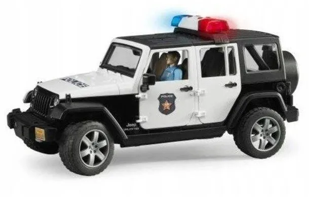 Masinuta BRUDER Jeep Wrangler Rubicon Police with fig