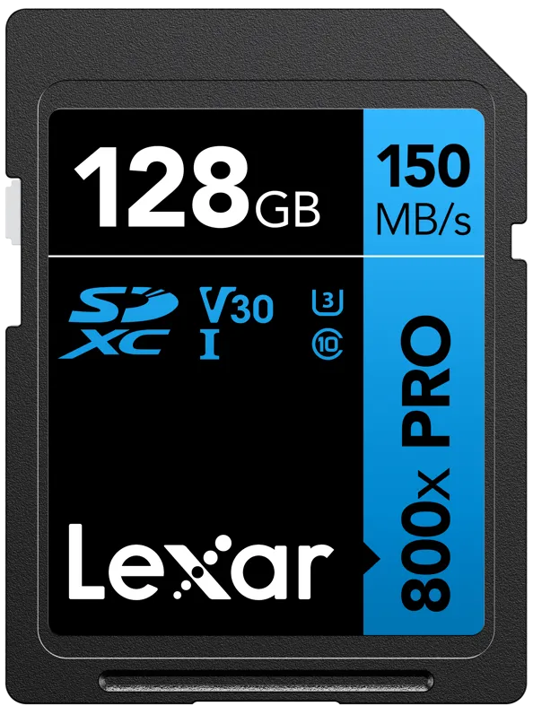 Card de Memorie Lexar SDXC 800x Pro UHS-I cards, C10 (V30) U3, R150/W45, 128GB