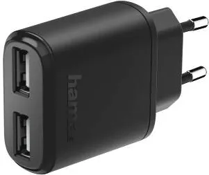 HAMA Charger, 2x USB, 2.4 A, black
