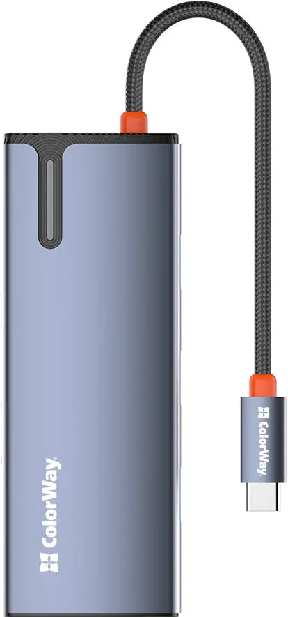 Docking Station ColorWay CW-HUB01-PD Docking Station USB Type-C 3xUSB 3.0 1xHDMI VGA 1xUSB-C, Dark Grey