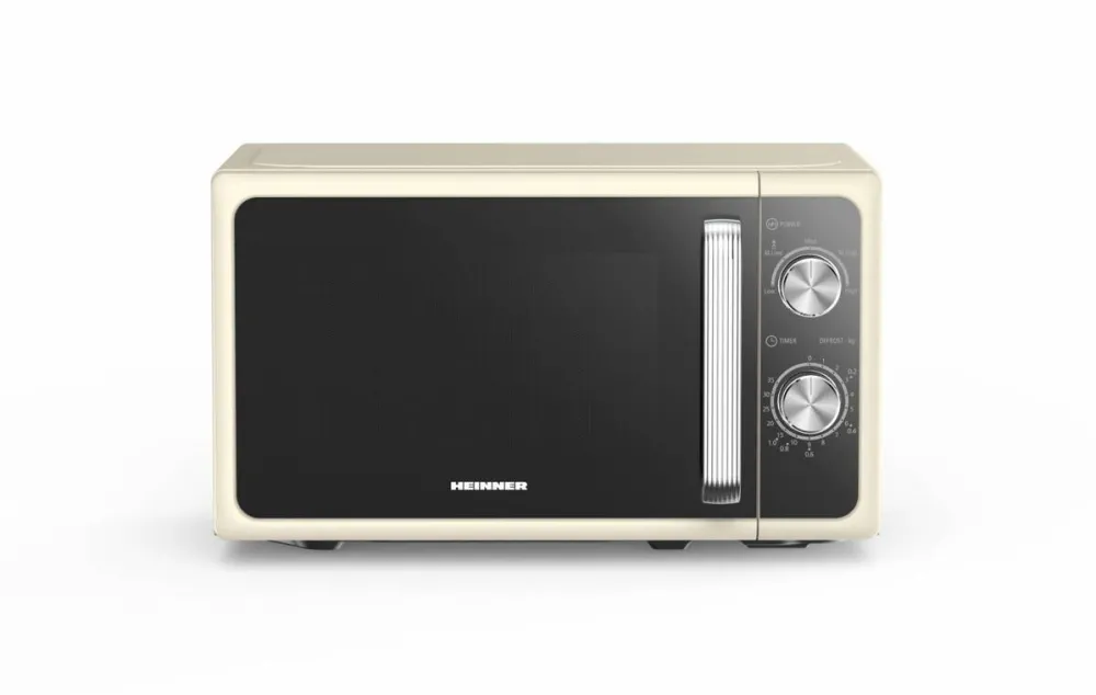 Cuptor cu Microunde HEINNER MD20MRCR, 800 W, 20 l, 5 trepte putere, Platou rotativ 25.5 cm (Crem)