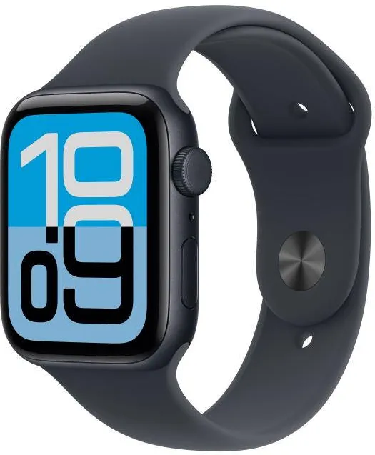 Smartwatch Apple Watch SE 3 (2025) Aluminium, 1.78 inch, 5G, Curea Silicon S/M, Midnight - Midnight Sport Band