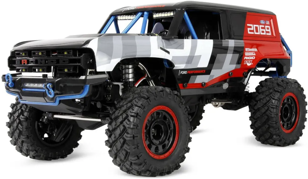 Masina AMEWI Masina RC cu telecomanda Ford Bronco BAJA 1000, Lungime 43.cm, Sasiu si transmisie metalica, Viteza 15 km/h, Scara 1:12, 2.4Ghz, Lumini LED, 14+