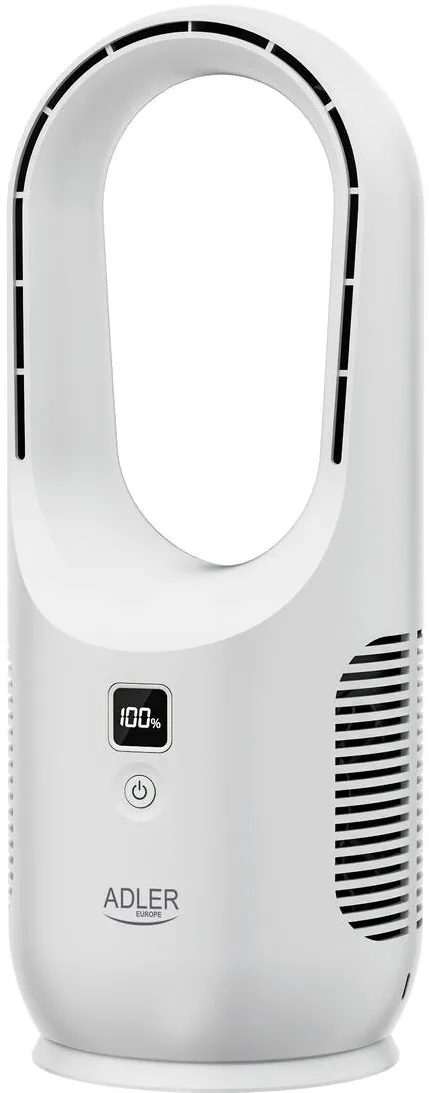 Adler AD 7343 Bladeless Rechargeable Desk Fan, USB, White