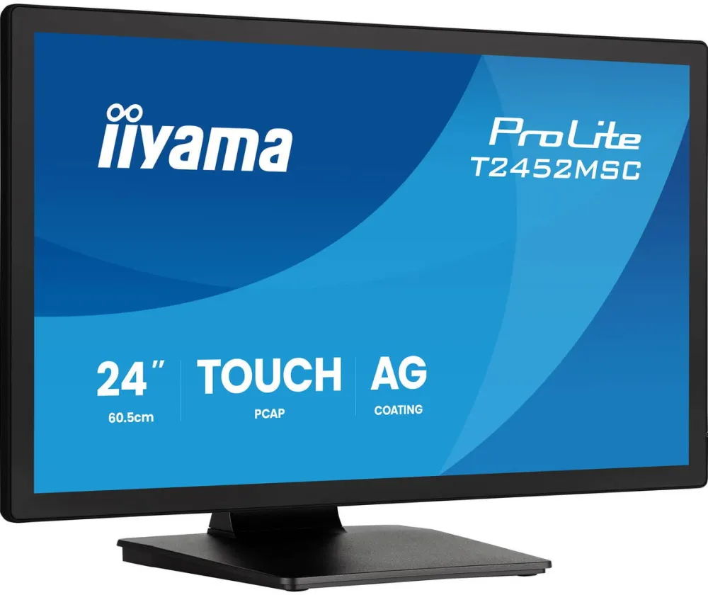 Monitor IIyama ProLite T2452MSC-B2AG (60.5 cm (24 inches), black (matt), FHD, IPS, touchscreen, HDMI, DP, anti-reflective coating, 120Hz panel)