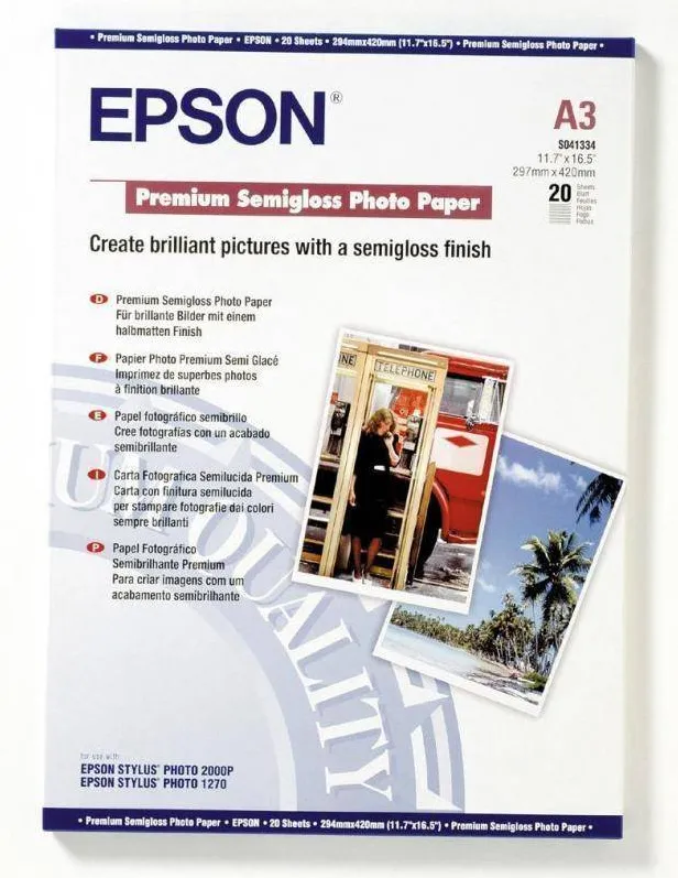 Hartie Foto Epson Premium Semi-Glossy A3 20 coli