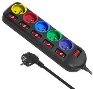 MACLEAN MACLEAN Maclean MCE204M Power Extension lead 5 sockets 250VAC/10A 1,5m multicolor