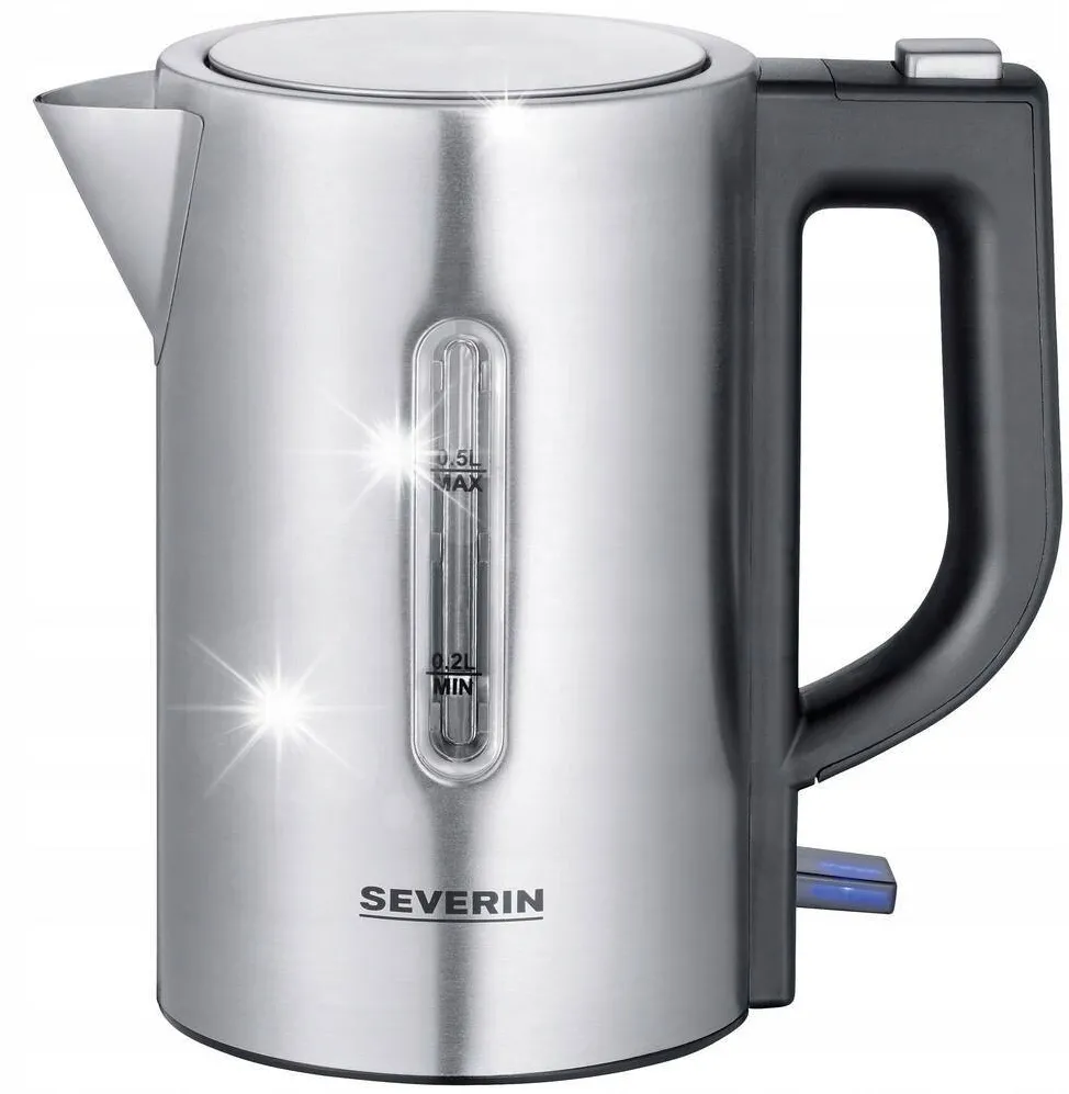 SEVERIN Fierbator turistic Severin WK 3647, 1100 W, 0,5 l, argintiu, set cu 2 cani si 2 linguri