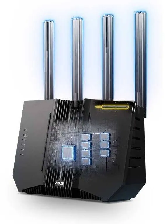 Router Wireless Asus Router wireless ASUS RT-BE92U, 9700 Mbps, 4 antene, multibanda, 2,4/5/6GHz